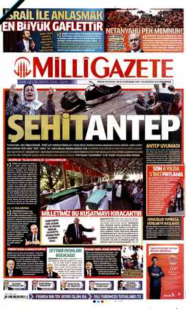 Milli Gazete sayfa 1