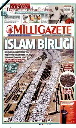 Milli Gazete sayfa 1