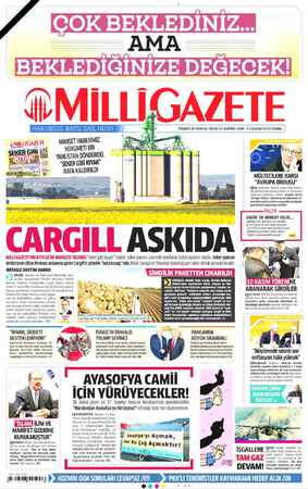 Milli Gazete sayfa 1