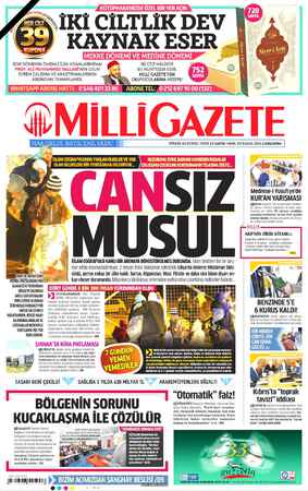 Milli Gazete sayfa 1