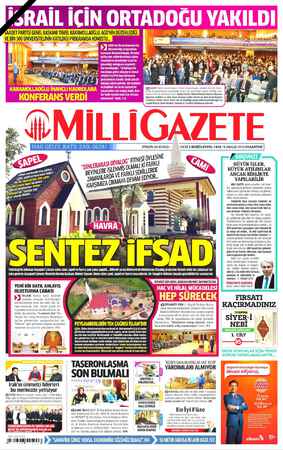 Milli Gazete sayfa 1