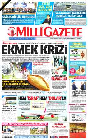 Milli Gazete sayfa 1