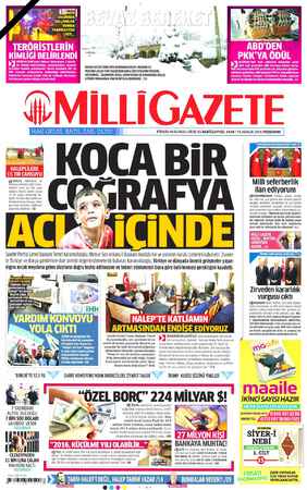 Milli Gazete sayfa 1