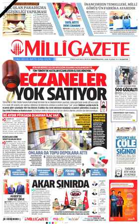 Milli Gazete sayfa 1