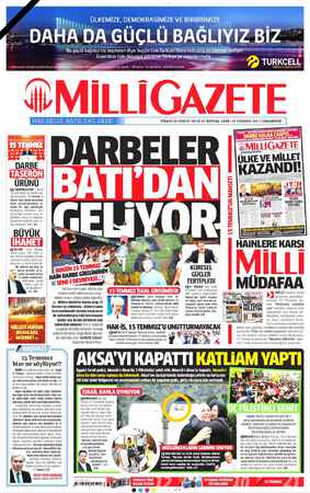 Milli Gazete sayfa 1