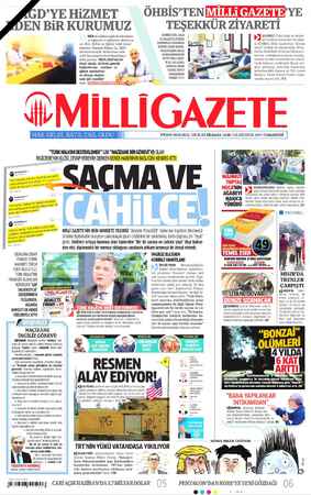 Milli Gazete sayfa 1