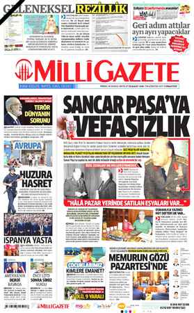 Milli Gazete sayfa 1