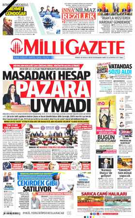 Milli Gazete sayfa 1