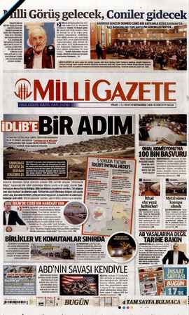 Milli Gazete sayfa 1