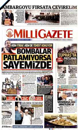 Milli Gazete sayfa 1