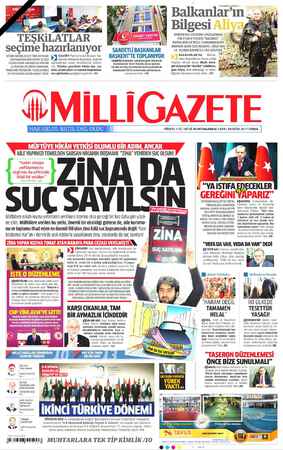 Milli Gazete sayfa 1