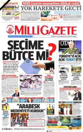 Milli Gazete sayfa 1