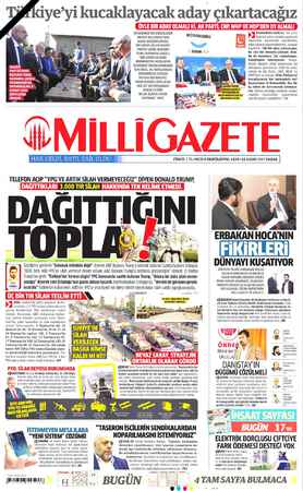 Milli Gazete sayfa 1