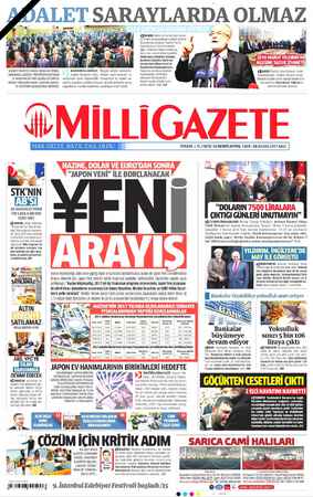 Milli Gazete sayfa 1