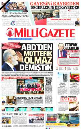 Milli Gazete sayfa 1