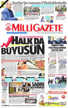 Milli Gazete sayfa 1