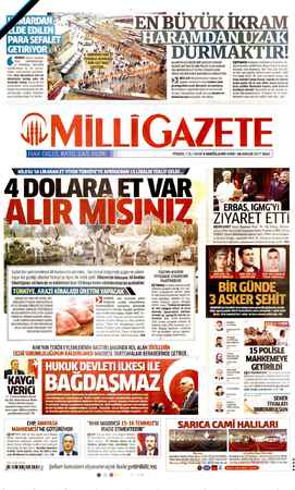 Milli Gazete sayfa 1