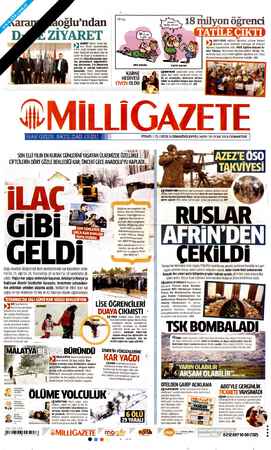 Milli Gazete sayfa 1