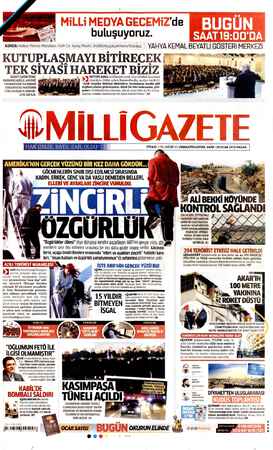 Milli Gazete sayfa 1