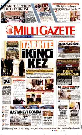 Milli Gazete sayfa 1