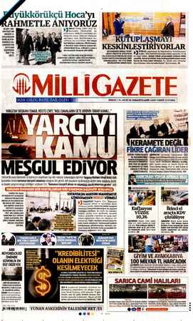 Milli Gazete sayfa 1