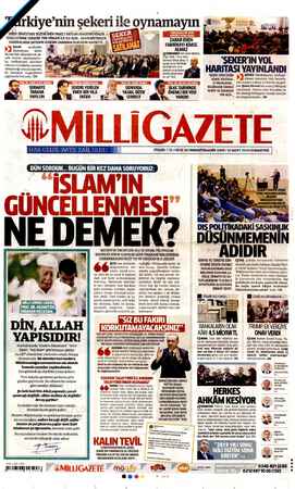 Milli Gazete sayfa 1