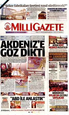 Milli Gazete sayfa 1