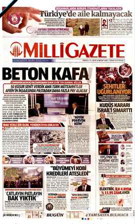 Milli Gazete sayfa 1