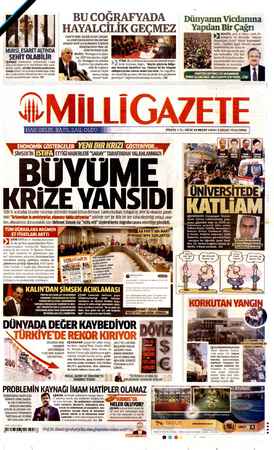 Milli Gazete sayfa 1