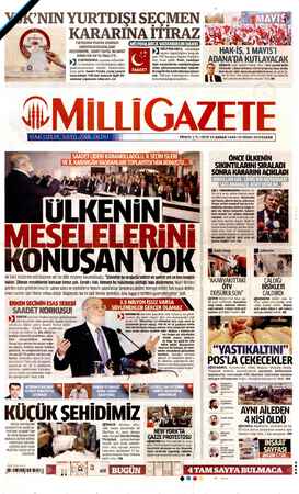 Milli Gazete sayfa 1