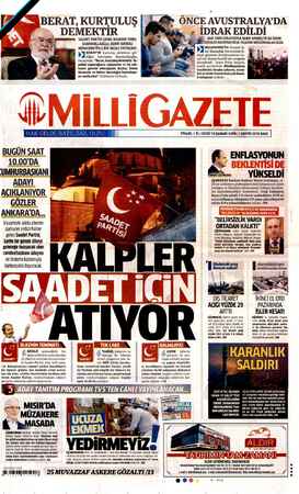 Milli Gazete sayfa 1