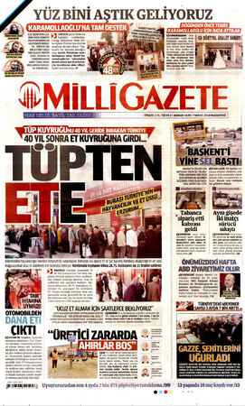 Milli Gazete sayfa 1