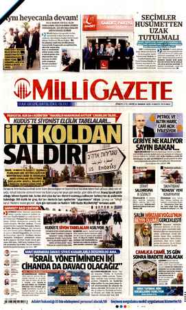 Milli Gazete sayfa 1