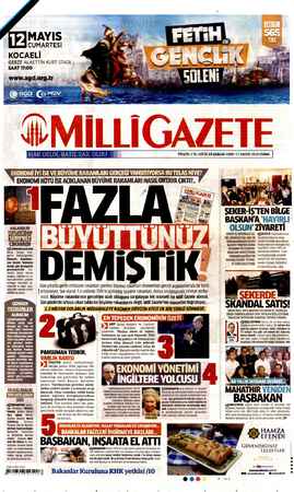 Milli Gazete sayfa 1