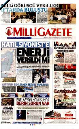 Milli Gazete sayfa 1