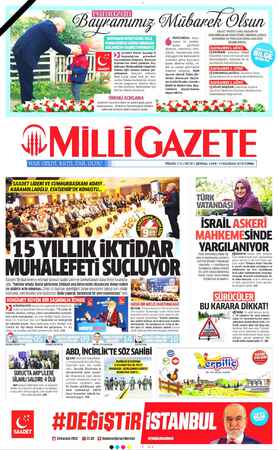 Milli Gazete sayfa 1