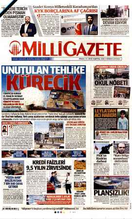 Milli Gazete sayfa 1