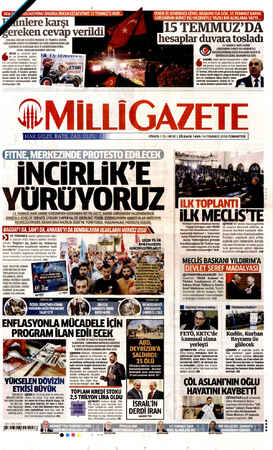 Milli Gazete sayfa 1