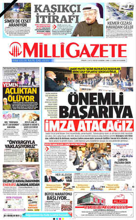 Milli Gazete sayfa 1