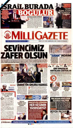 Milli Gazete sayfa 1