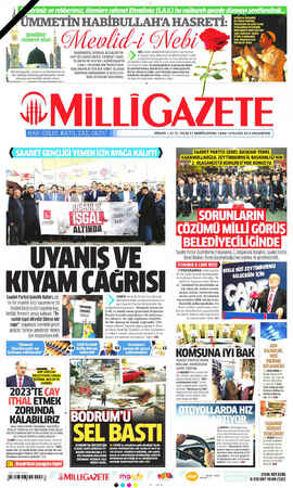 Milli Gazete sayfa 1