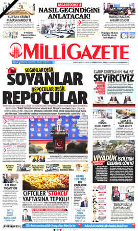 Milli Gazete sayfa 1