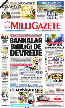 Milli Gazete sayfa 1