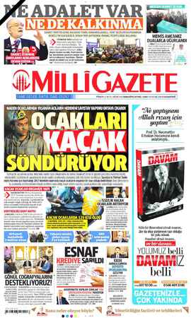 Milli Gazete sayfa 1