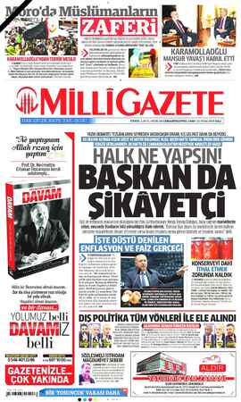 Milli Gazete sayfa 1