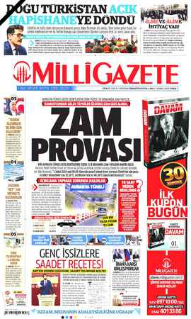 Milli Gazete sayfa 1