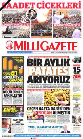 Milli Gazete sayfa 1