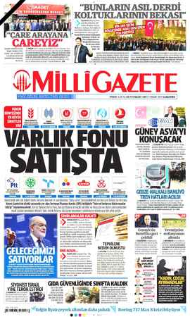 Milli Gazete sayfa 1