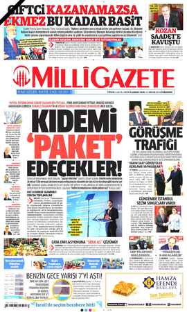 Milli Gazete sayfa 1