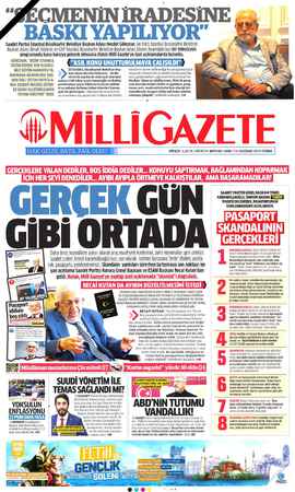 Milli Gazete sayfa 1